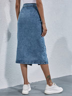 Kiara - Langer Jeansrock mit Knöpfen