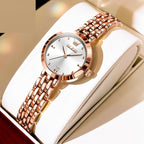 Damenuhr mit klarem Zifferblatt und elegantem Design
