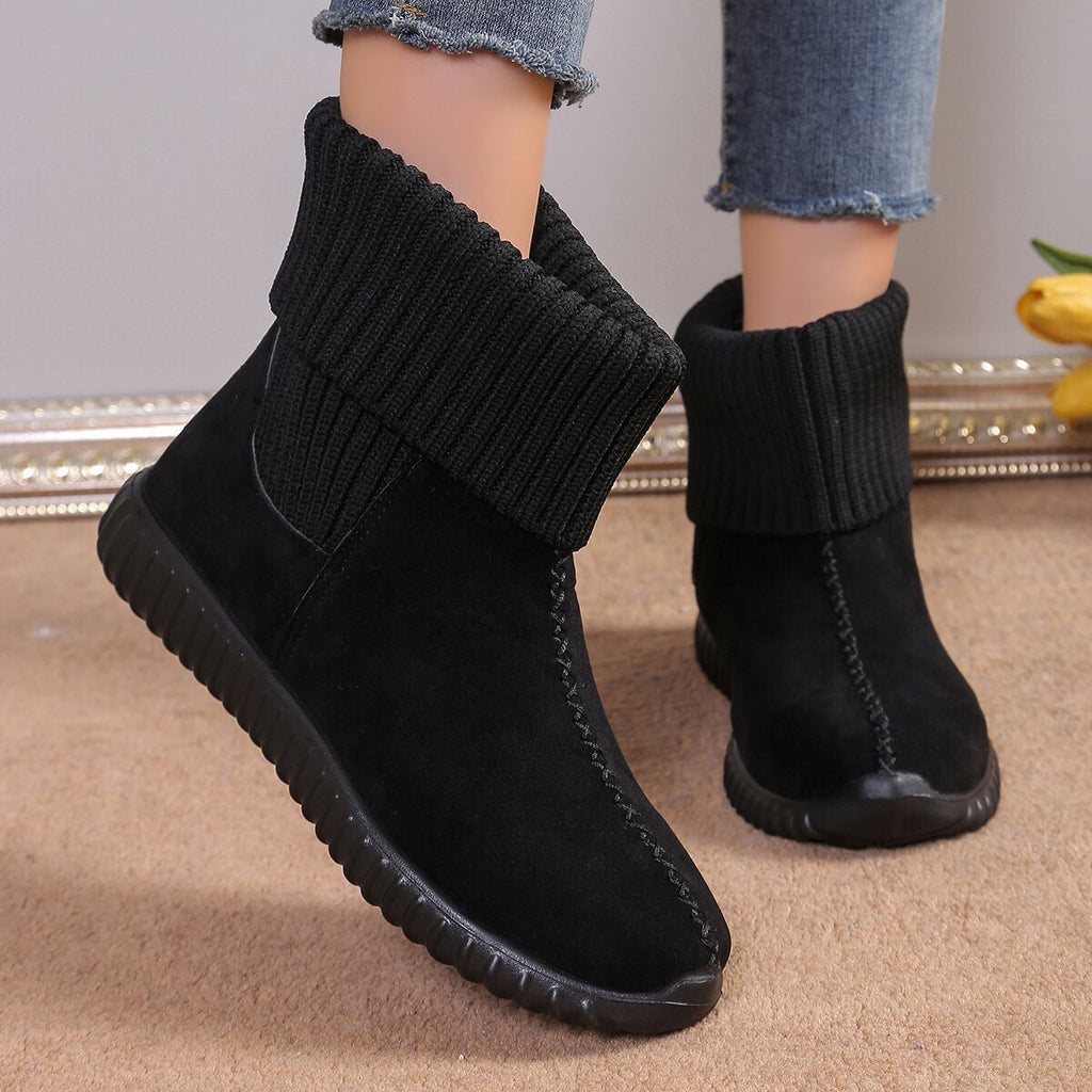 Winterliche Damenstiefel mit gestrickten Stulpen - Pilar