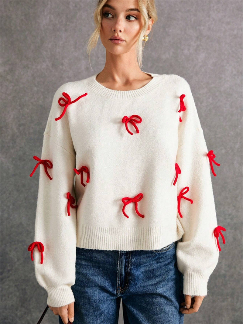 Damenstrickpullover mit grafischer Schleife - Brynja