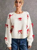 Damenstrickpullover mit grafischer Schleife - Brynja