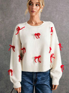 Damenstrickpullover mit grafischer Schleife - Brynja