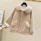 Damenmantel mit Fleece-Effekt im entspannten Winterstil - Mimiko