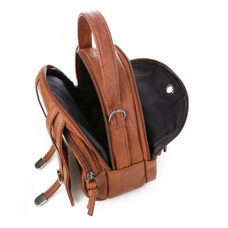 Damen Umhängetasche kompaktes Design Leder Vintage-Stil - Miranda