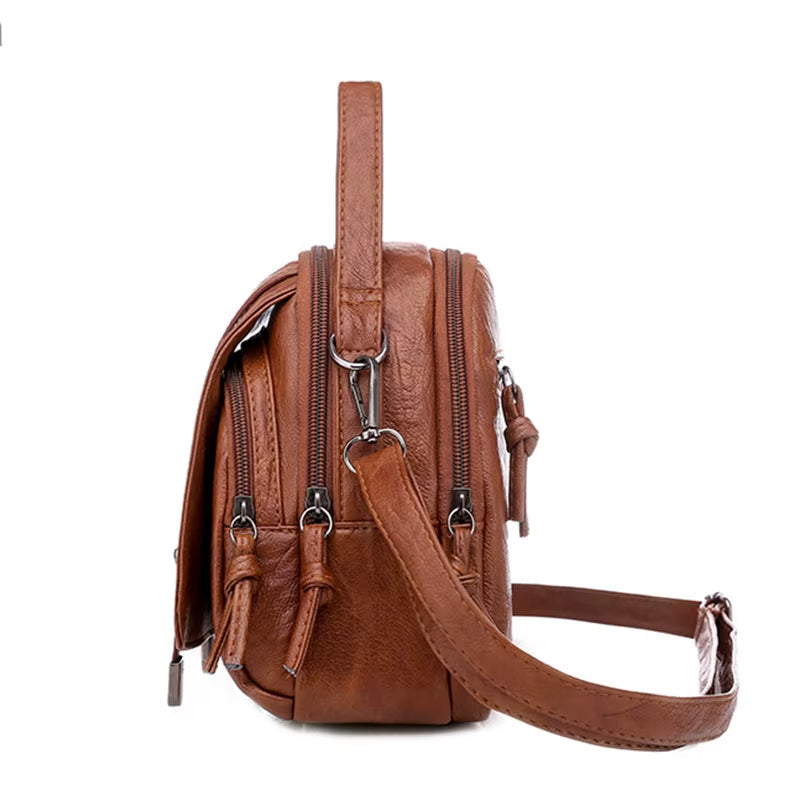 Damen Umhängetasche kompaktes Design Leder Vintage-Stil - Miranda