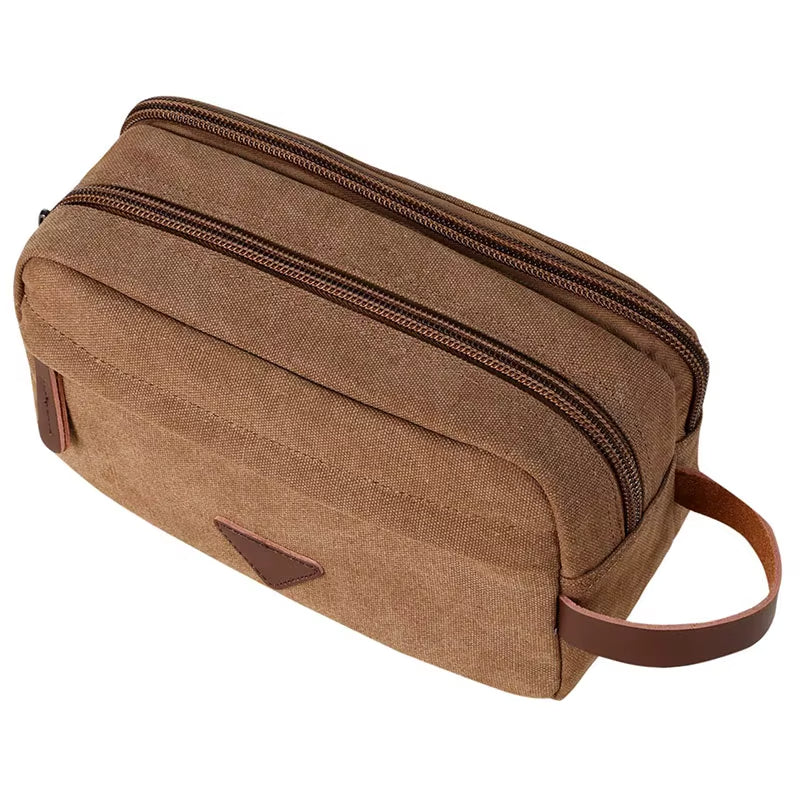 Unisex-Toilettenbeutel aus wasserdichtem Canvas mit Doppelfach - Bruno