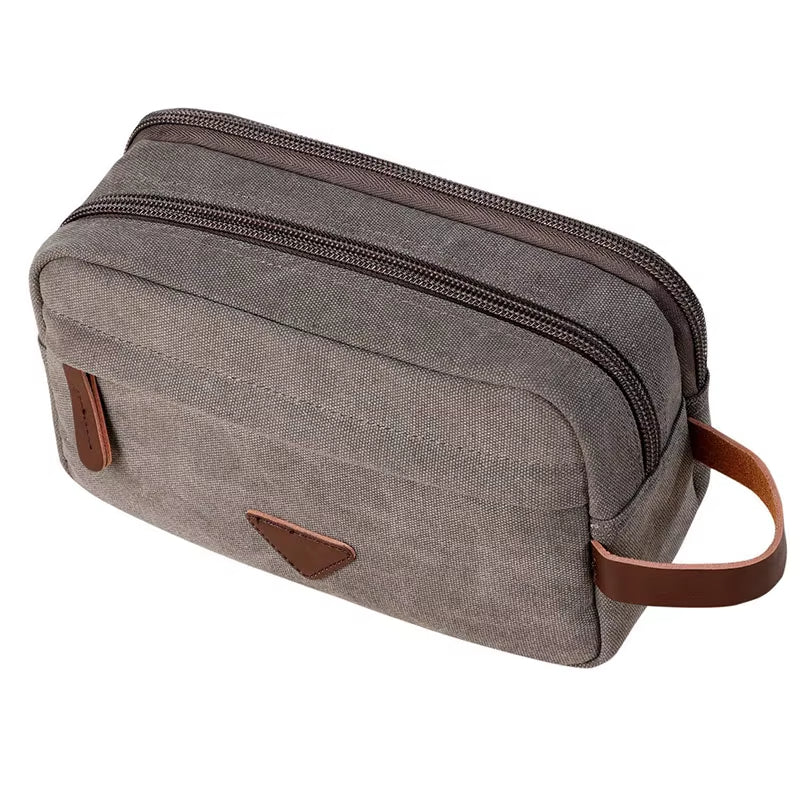 Unisex-Toilettenbeutel aus wasserdichtem Canvas mit Doppelfach - Bruno