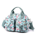 Damen Umhängetasche mit mehreren Fächern und Blumendruck - Elora
