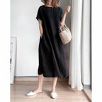 Cindy  Kleid aus Leinen und Baumwolle