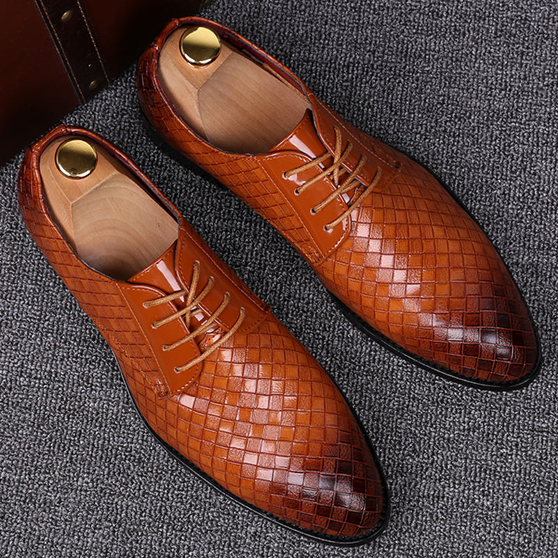 Geometrischer geflochtener Lederschuh für Männer - Sören