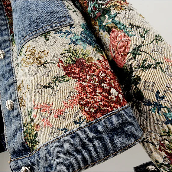 Totêm - Geblümte Denim-Jacke