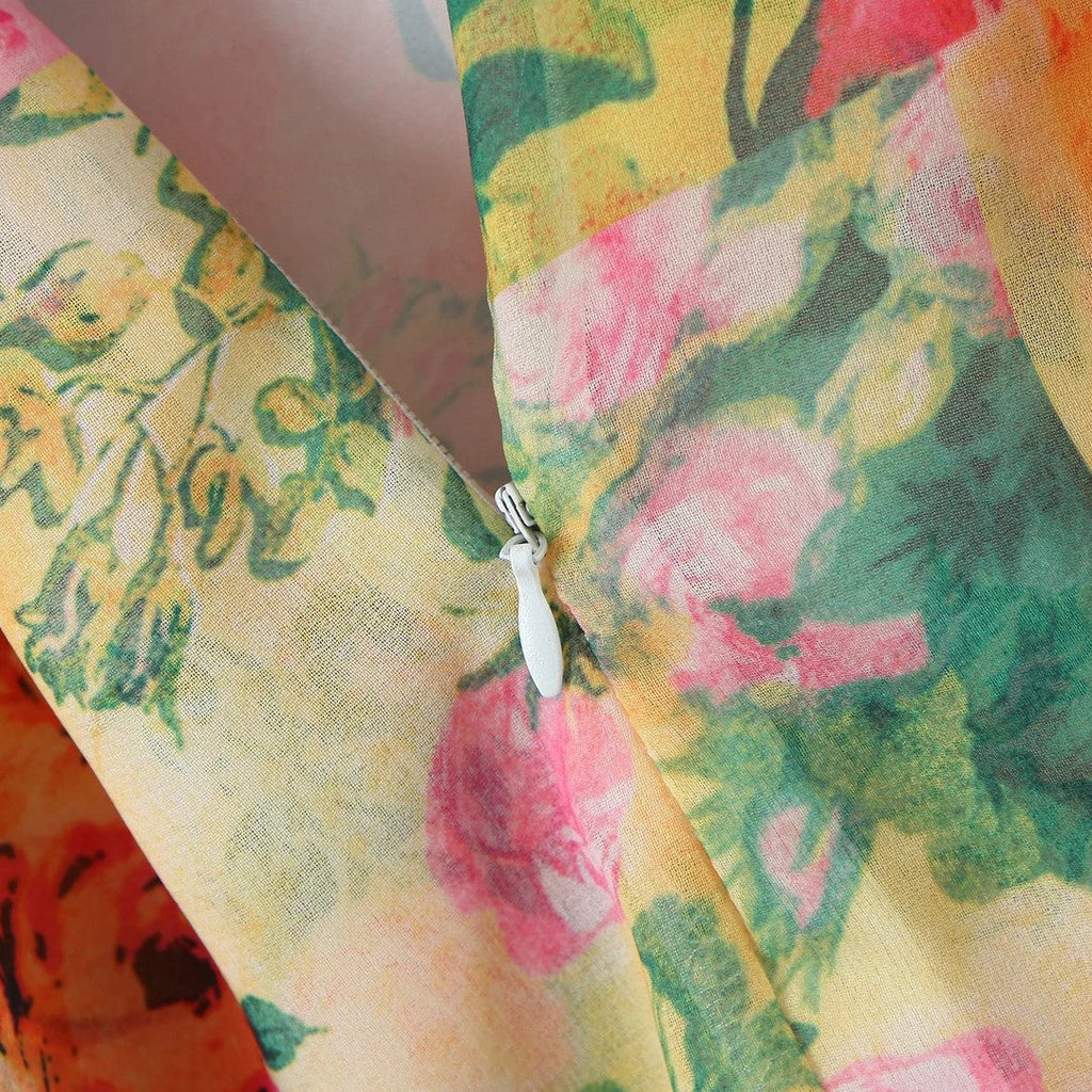 Felicity - Fließendes Camisole-Kleid mit Aquarell-Blumenmuster
