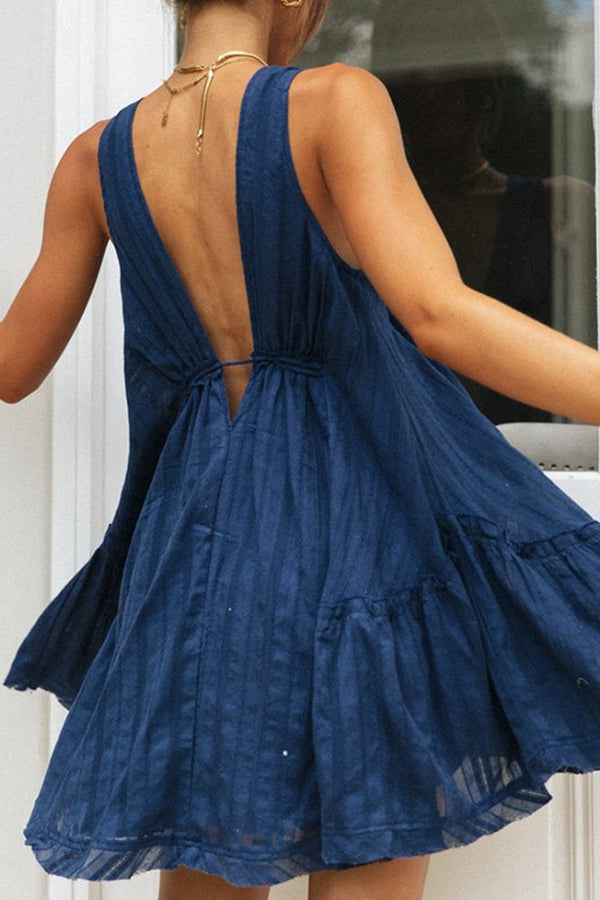 Kurzes Kleid mit tiefem V-Ausschnitt für Frauen - Lotte