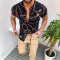 Bedrucktes Herren Kurzarmhemd im coolen Abstrakt Look