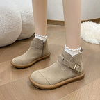 Damen-Winterstiefel aus Wildleder mit seitlicher Schnalle - Estelle