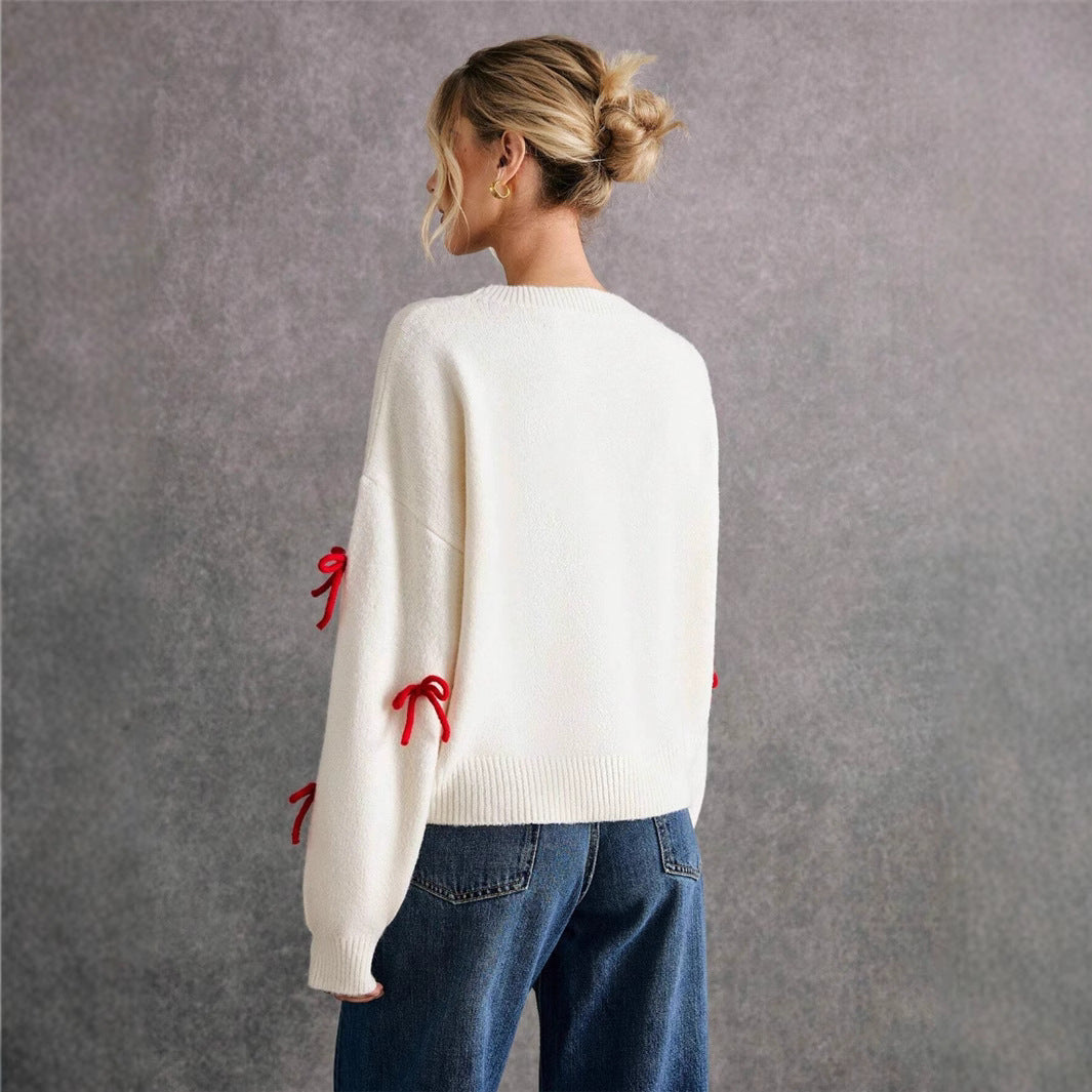 Damenstrickpullover mit grafischer Schleife - Brynja