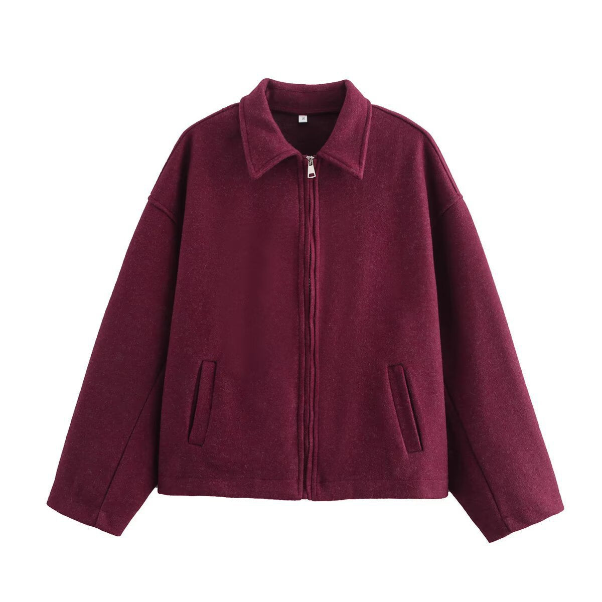Kurze Wolljacke mit Reißverschluss für Damen - Sonia