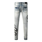 Skinny-Jeans mit Schlangenmuster - Eldric