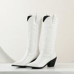 Hohe Damenstiefel mit klobigem Absatz - Kyvraen