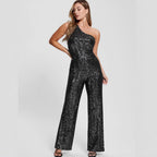 Asymmetrischer Pailletten-Jumpsuit für Damen - Narevia