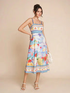 Midikleid mit Blumendruck für Damen - Mirela