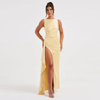Kleid aus Satinstoff mit Seitenschlitz - Constanz