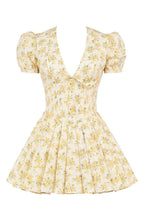 Emily - Korsett-Minikleid mit V-Ausschnitt Blumen-Korsett-Kleid