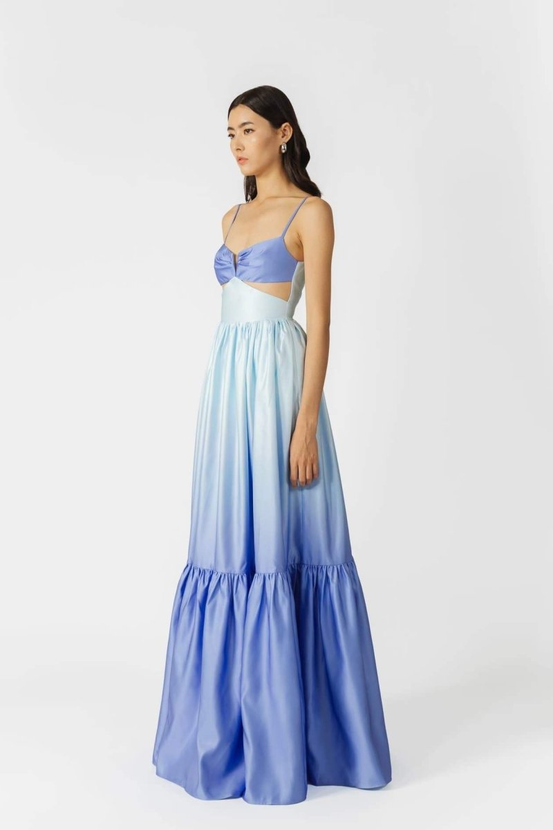 Ethel - Langes Kleid mit Farbverlauf und Cut-outs