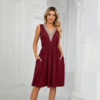 Ella Vintage-Spitzen Patchwork Kleid