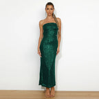 Trägerloses Damenkleid mit Pailletteneffekt - Rylena