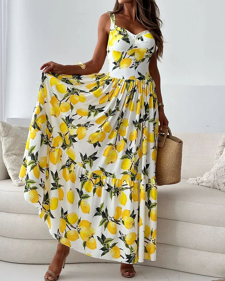 Madeline - Langes Kleid mit Blumendruck