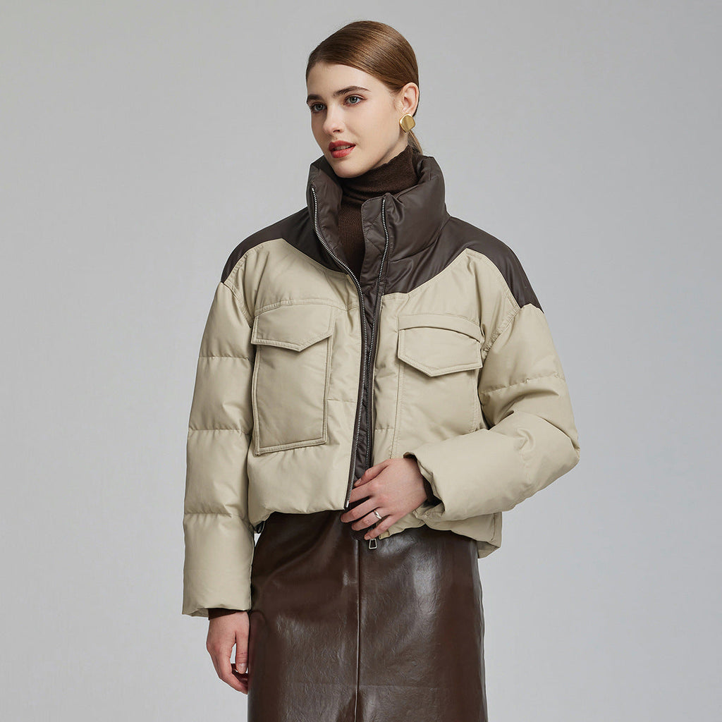 Gesteppte Jacke mit Ledereffekt für Damen - Édrine