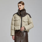 Gesteppte Jacke mit Ledereffekt für Damen - Édrine