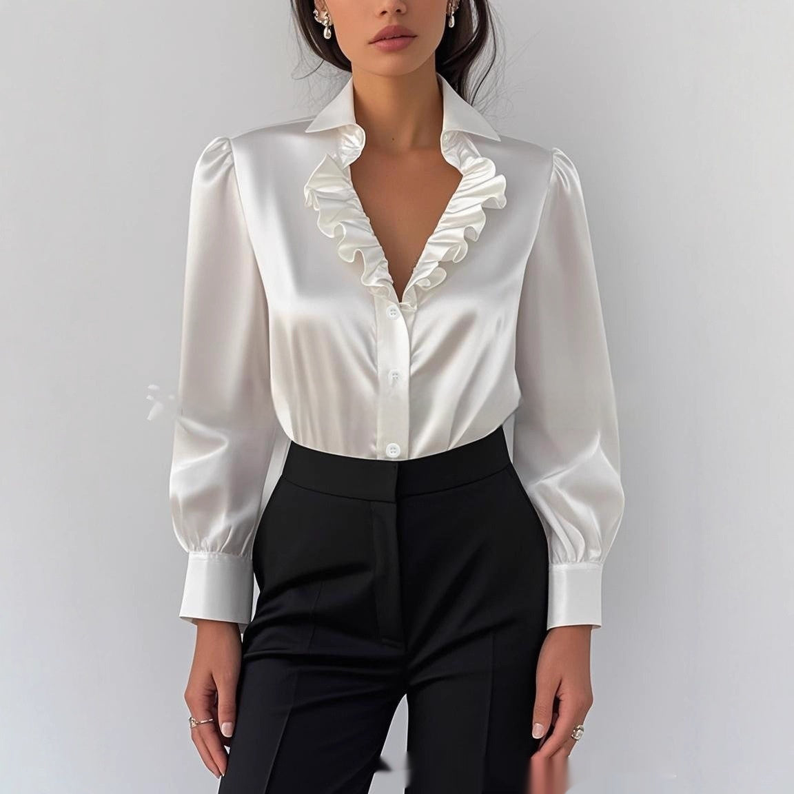 Elegante Damenbluse mit Rüschen - Brigitte