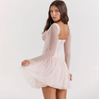 Azalea - Mini Kleid Korsett Bustier Fee Langarm