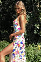 Fridasa - Rückenfreies Maxikleid mit bestickten Pailletten