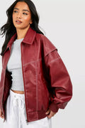 Oversize-Lederjacke im urbanen Stil