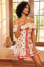 Fiona - Besticktes Minikleid mit Druck