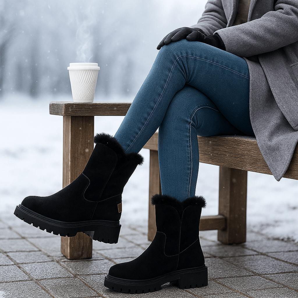 Damenstiefel mit Wildledereffekt - Serelinne