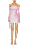 Valeria - bedrucktes Minikleid mit Strasssteinen