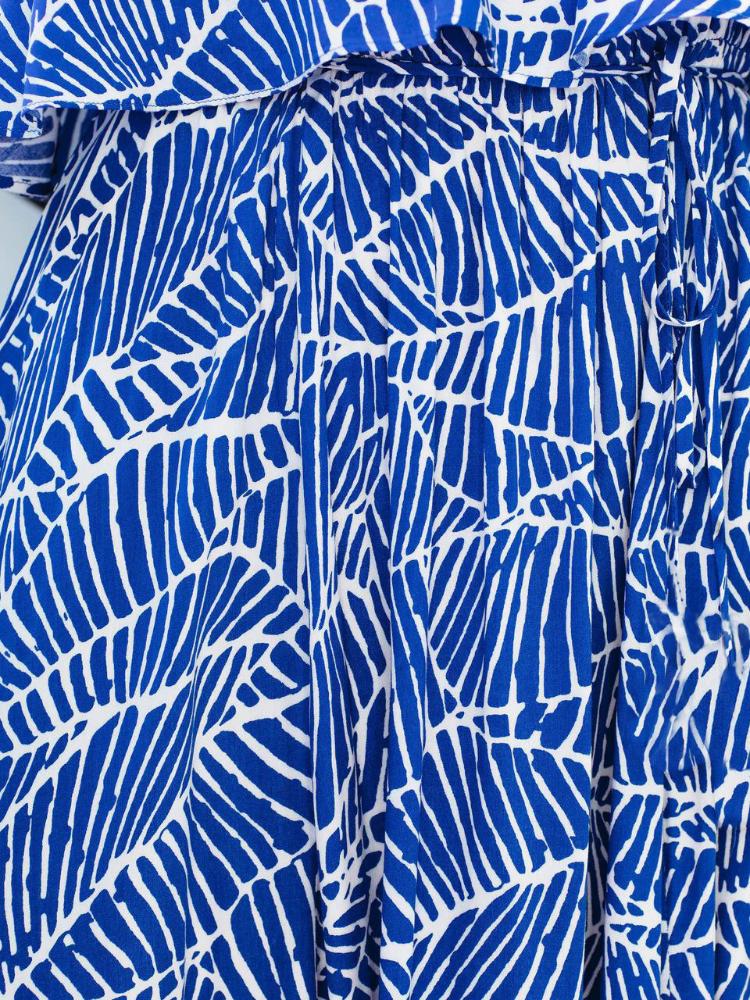 Xenia - Bedrucktes ausgestelltes Maxikleid
