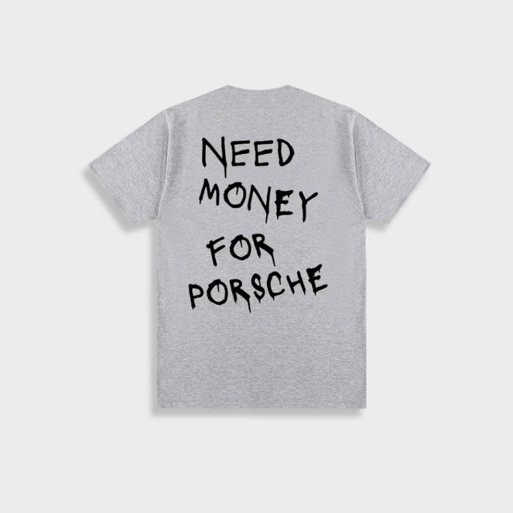 Marlon - Herren Vintage 'Need Money For Porsche' Baumwoll-T-Shirt