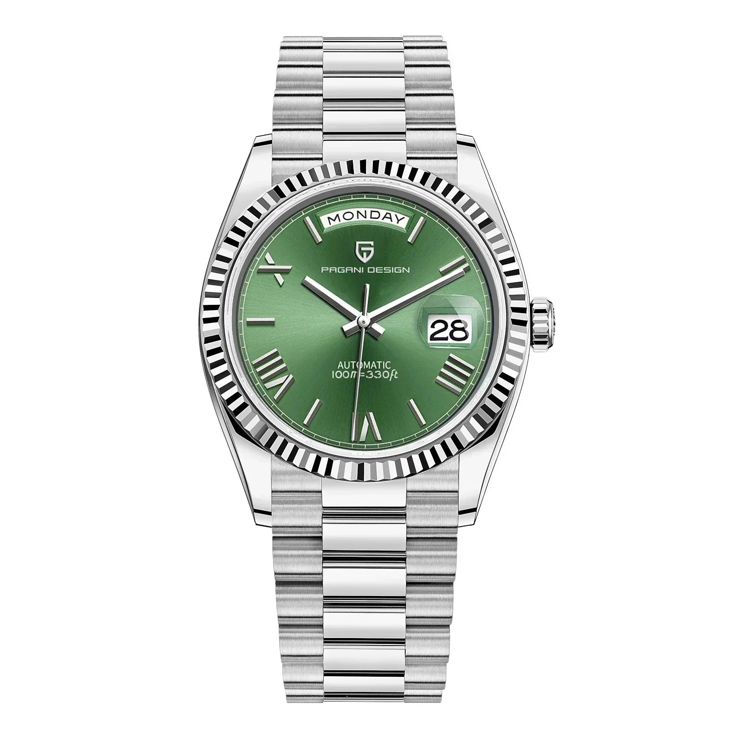 Klassische Analoguhr mit hochwertigem Metallarmband