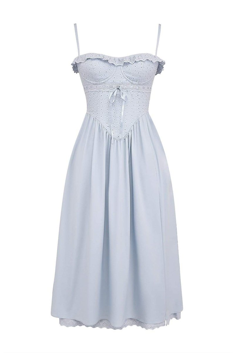 Helen - Midikleid mit besticktem Spitzenkorsett