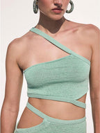 Alicia Asymmetrie Strickset mit Ausschnitten