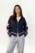 Pullover mit Reißverschluss und Sternmotiv
