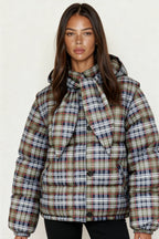 Karierte Pufferjacke