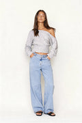 Off-Shoulder-Pullover aus Strick
