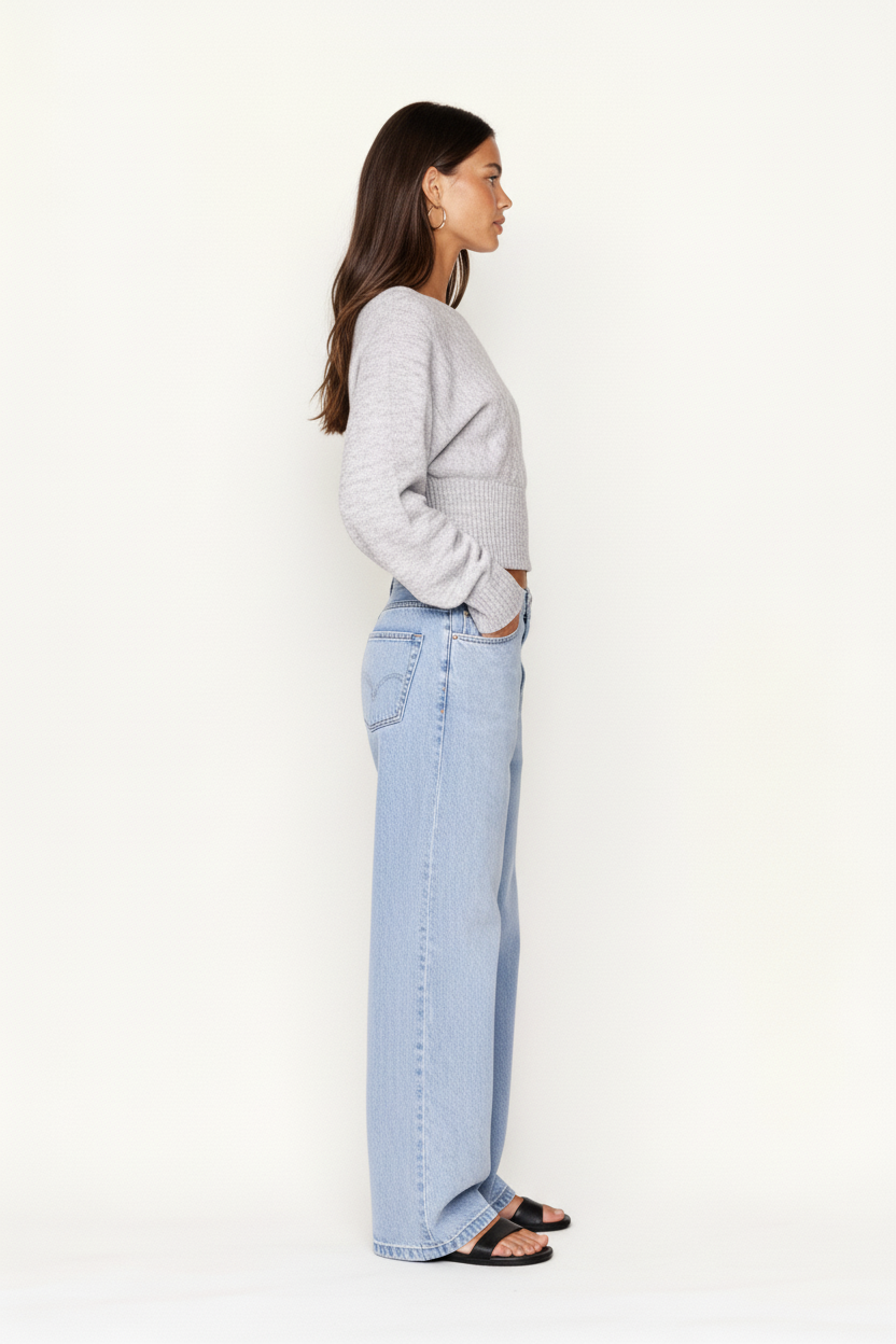 Off-Shoulder-Pullover aus Strick