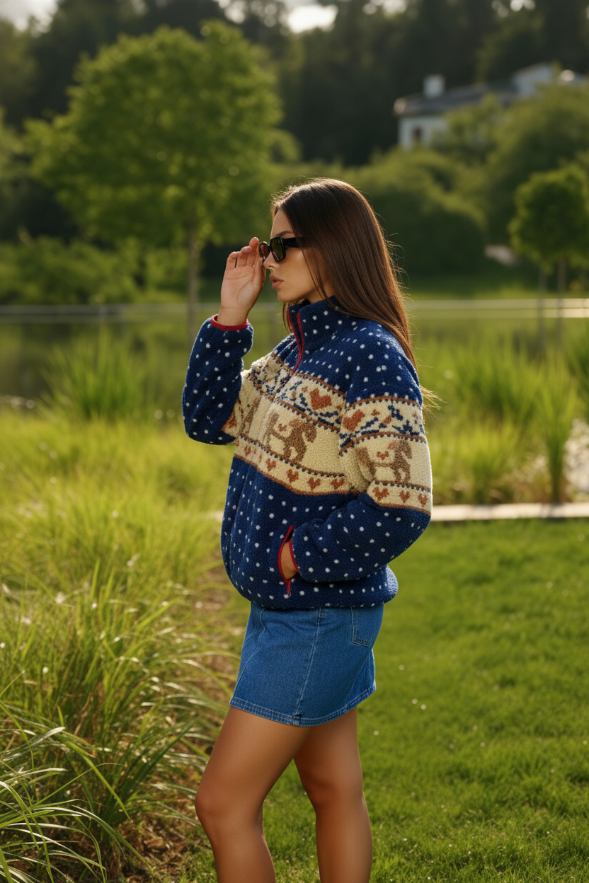 Sherpa-Jacke in Blau